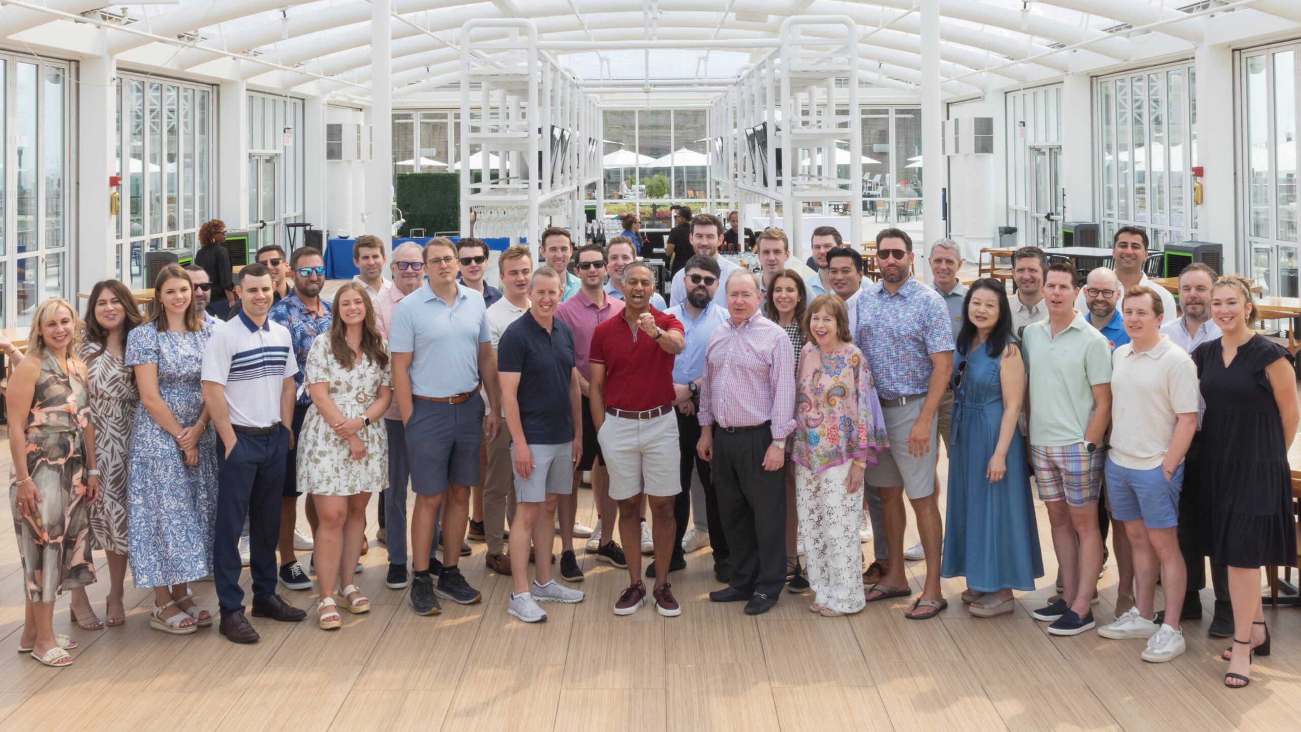 Glass building dome with a but tint with text 